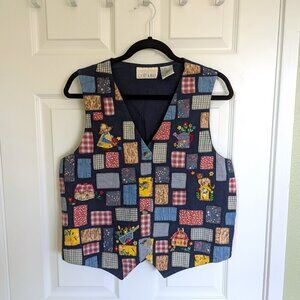 Vintage Casey & Max Cottagecore Patchwork Vest size M